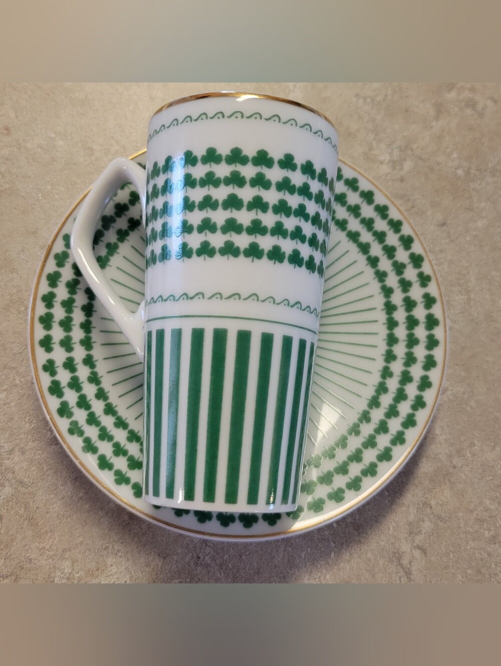 Vintage MCM Lagardo Tackett Schmid Irish Coffee Mug And Saucer Set